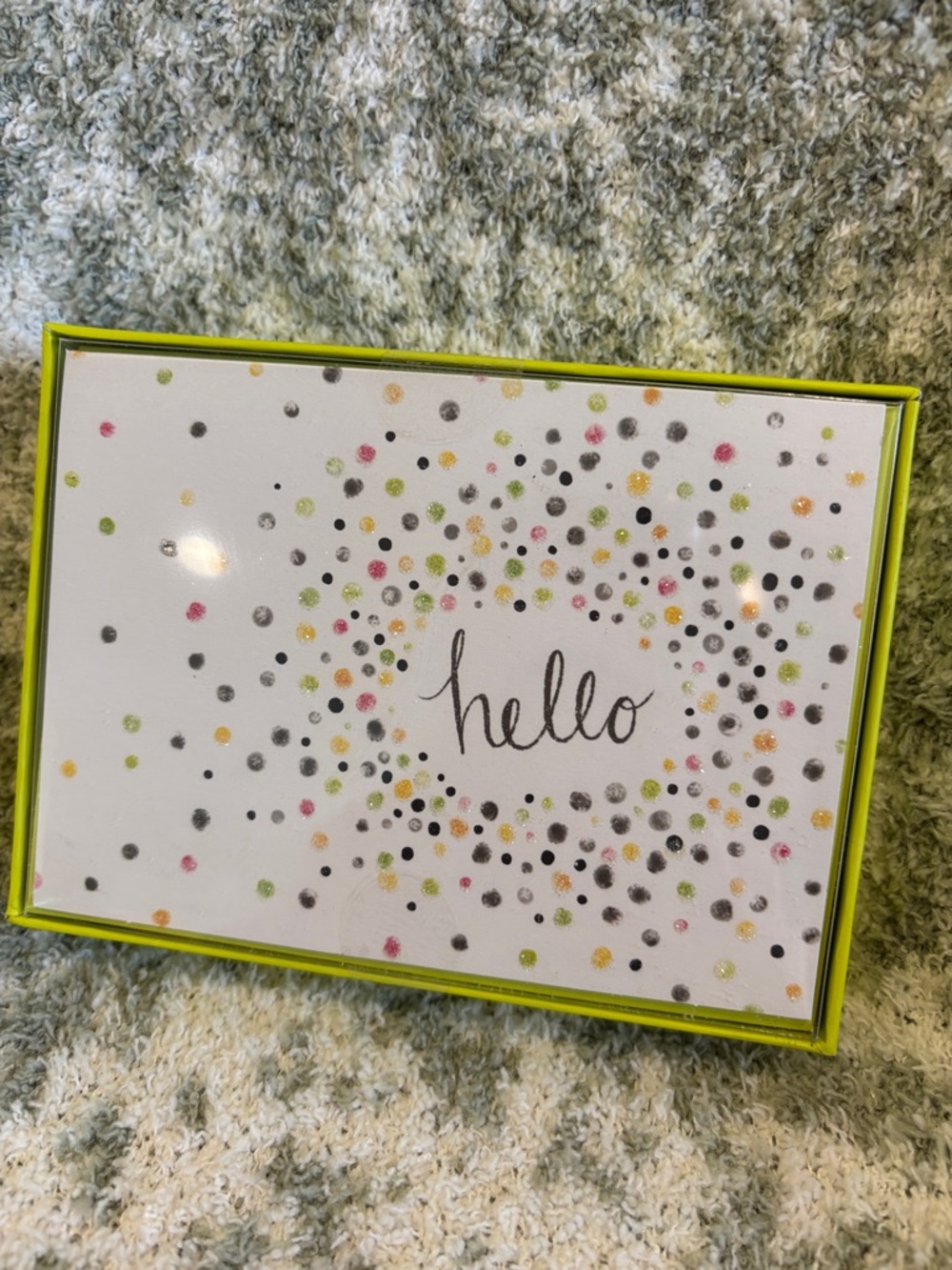 Hello Glitter Polka Dot Note Cards Set of 14 NWT blank inside